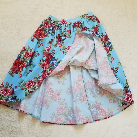 Vixen by Micheline Pitt Rose Floral Pleated Skirt - Picture 5 of 10